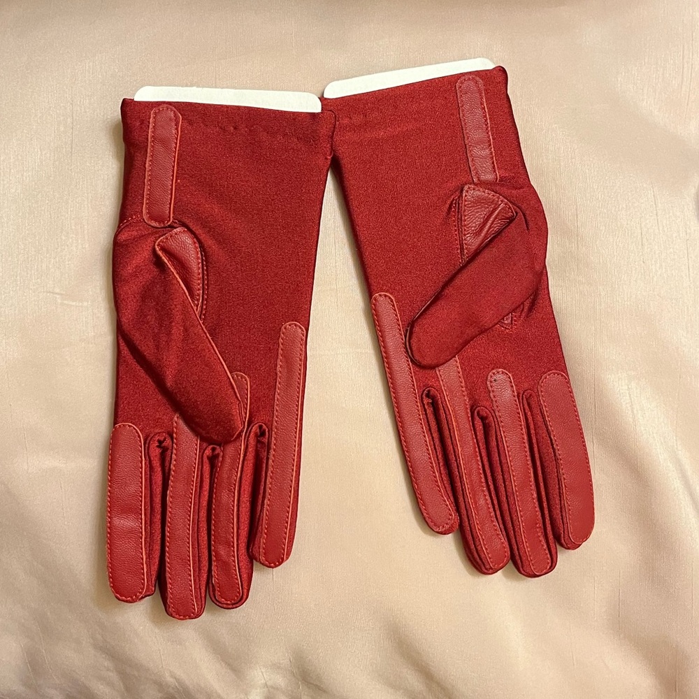 NWT RED LEATHER GLOVES